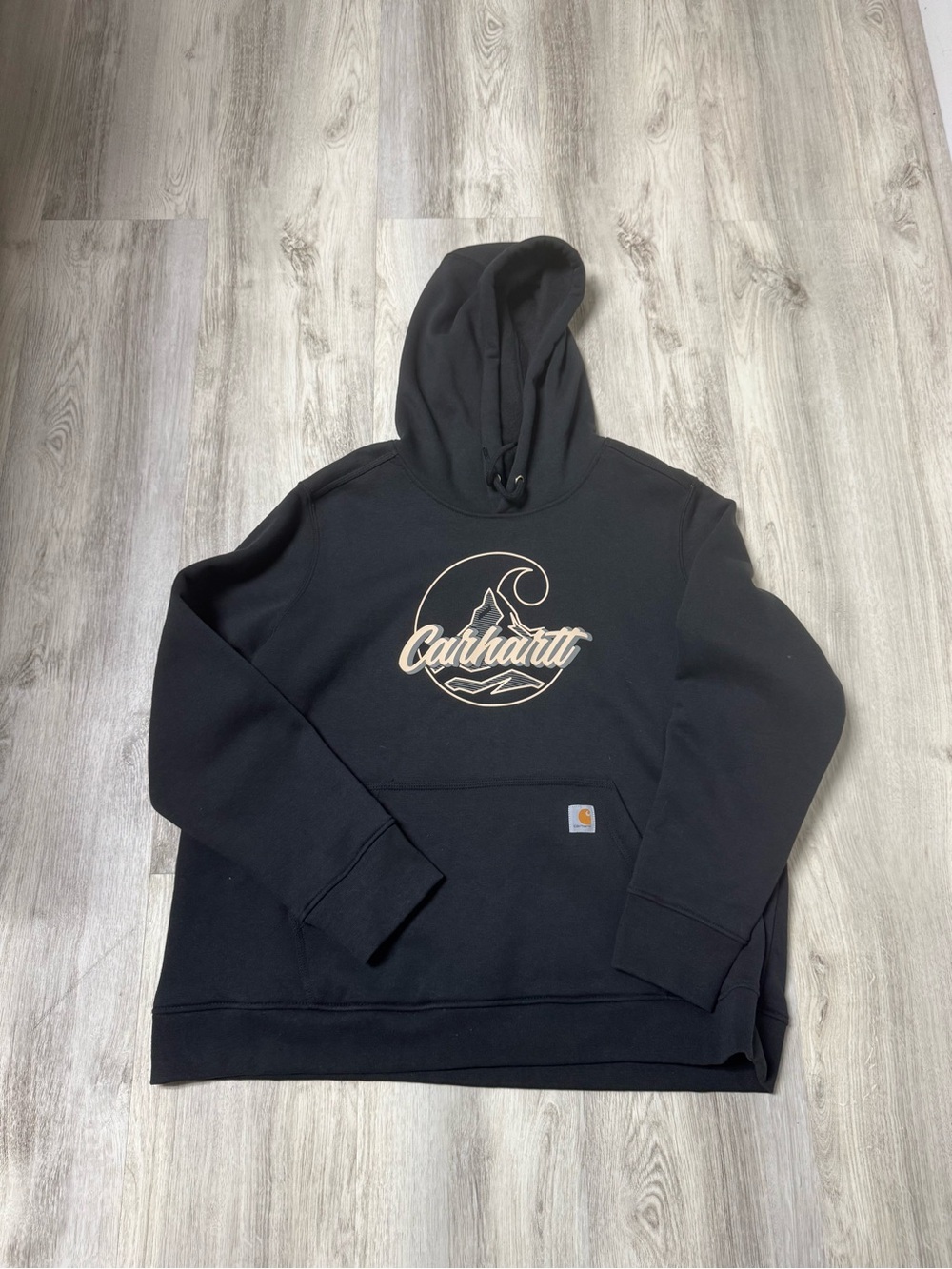 Carhartt Black Pullover Hoodie with Wave Logo